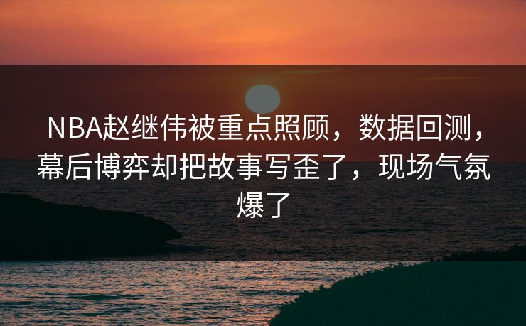 NBA赵继伟被重点照顾，数据回测，幕后博弈却把故事写歪了，现场气氛爆了