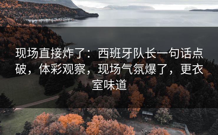 现场直接炸了：西班牙队长一句话点破，体彩观察，现场气氛爆了，更衣室味道