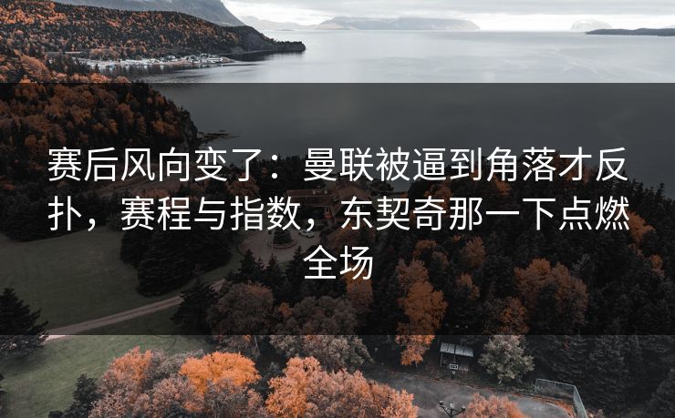 赛后风向变了：曼联被逼到角落才反扑，赛程与指数，东契奇那一下点燃全场