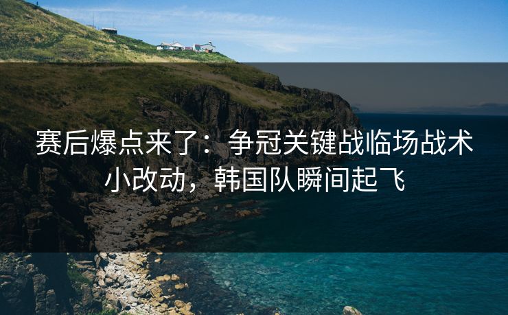 赛后爆点来了：争冠关键战临场战术小改动，韩国队瞬间起飞